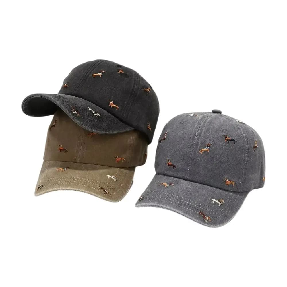 Cappellino da Baseball Casual con Ricamo a Cucciolo, Protezione UV, Traspirante, Versatile per Primavera ed Estate