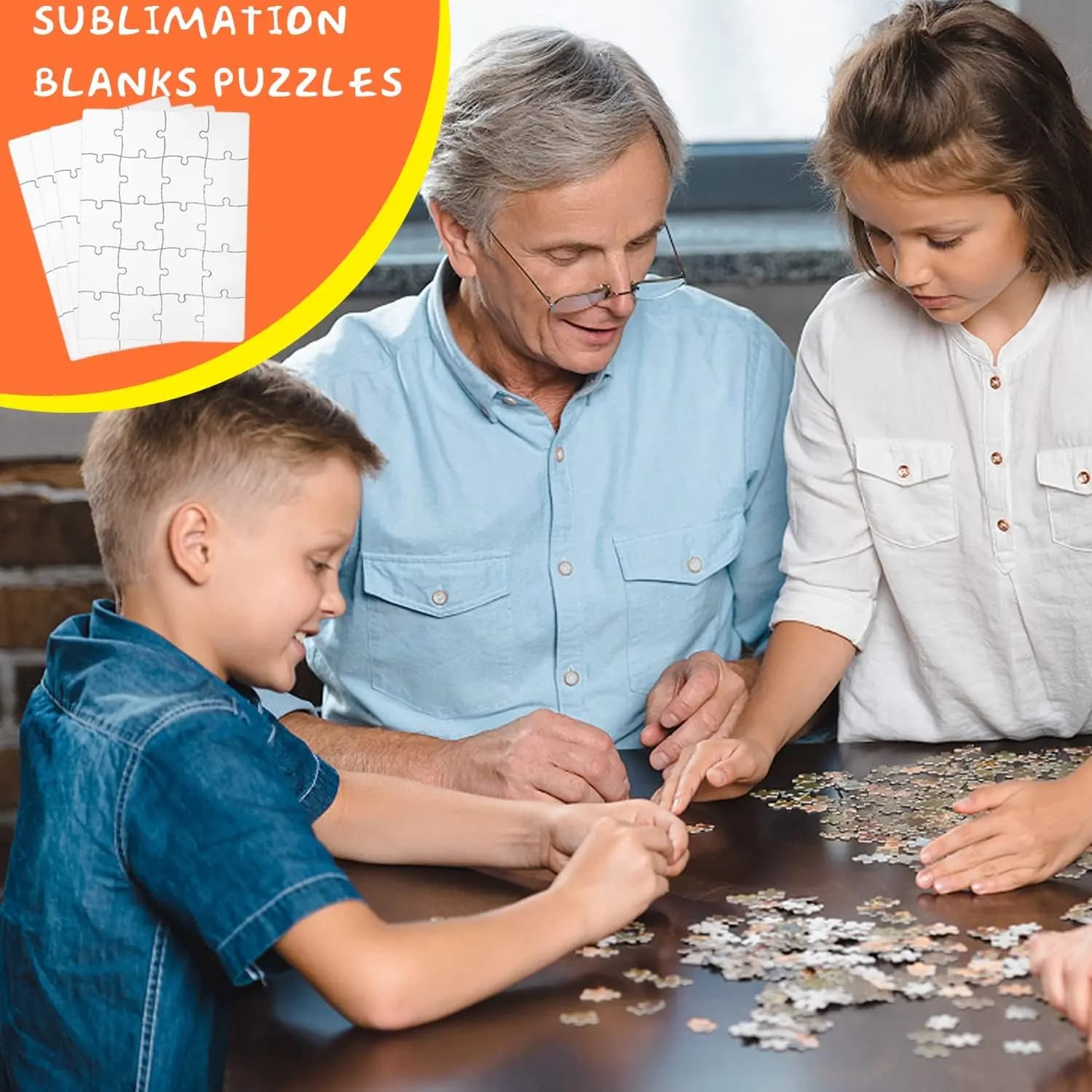 20 Fogli Puzzle Bianchi Formato A5, Puzzle per Sublimazione, Puzzle Personalizzabile Fai-da-Te per Trasferimento Termico, Regalo per Bambini