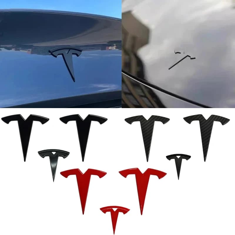 Wall sticker overlay back badge for front hood cover ABS car for Tesla Model 3 Model Y Decoration auto steering emblem