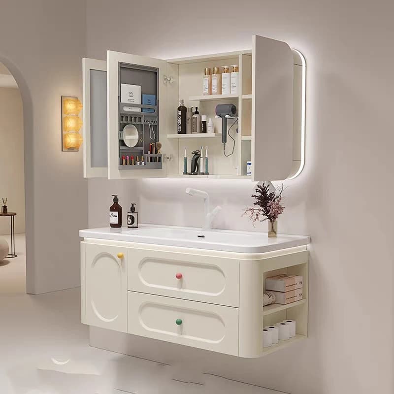 Organizzatore moderno Armadietto da bagno Specchio Scaffali per profumi Armadio Armadio Cura della pelle Archivadores in legno Mobili alla moda