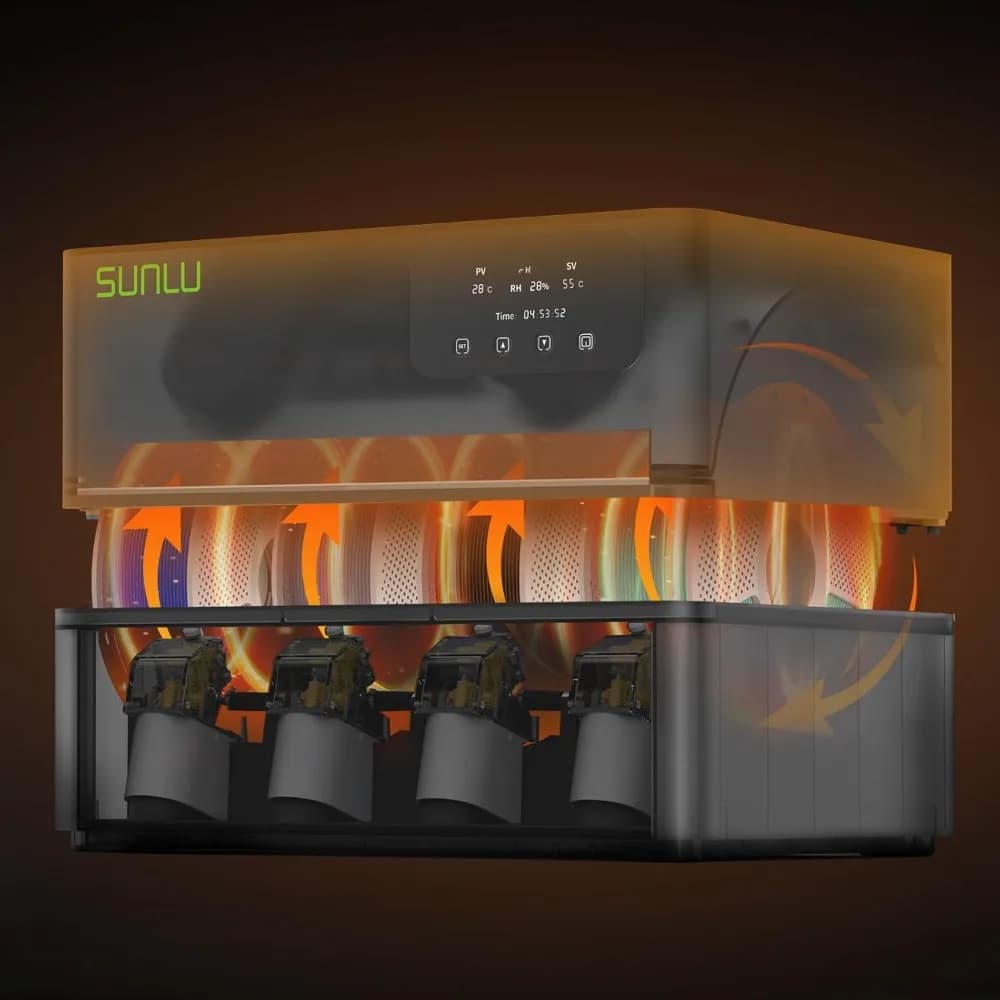 Refreshed Filament Dryer for Bambu AMS SUNLU PLA, Automatic Material Heating System that Allows the Exhaust During Uniform Printing