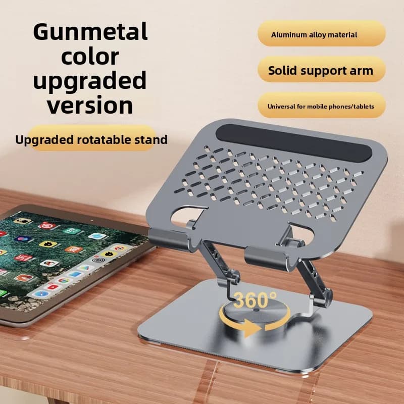 Supporto Girevole a 360° in Metallo Premium per Telefono e Tablet, per Visione Comoda sul Desktop