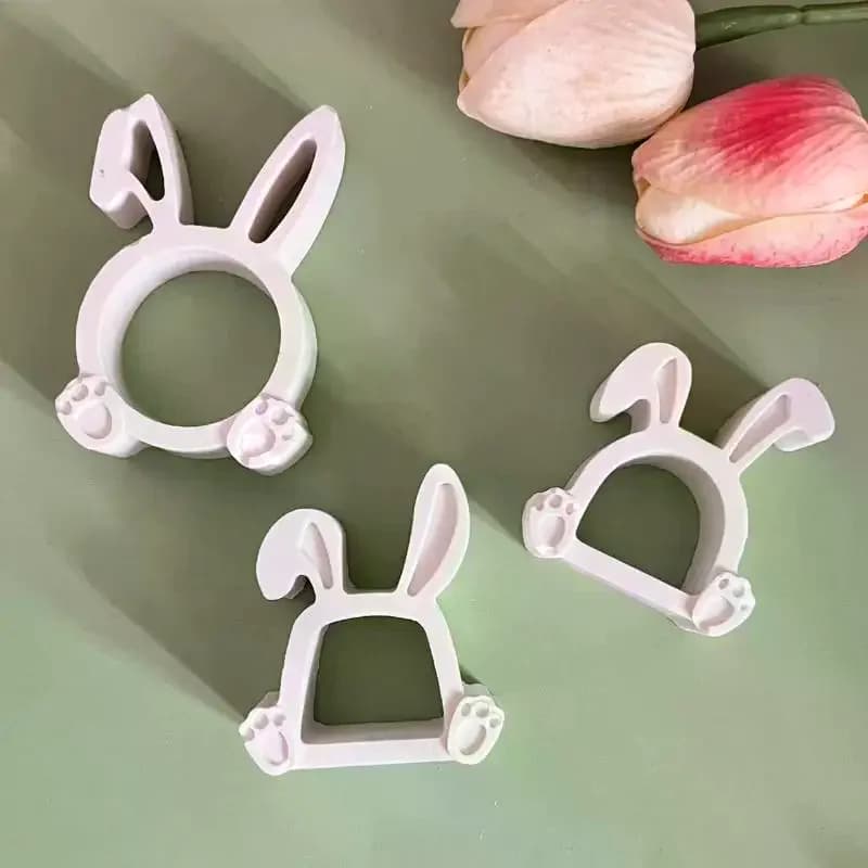 Stampo in Silicone a Forma di Coniglietto Pasquale, per Caramelle, Cioccolato, Candele Profumate, Gesso, Decorazioni Fatte a Mano