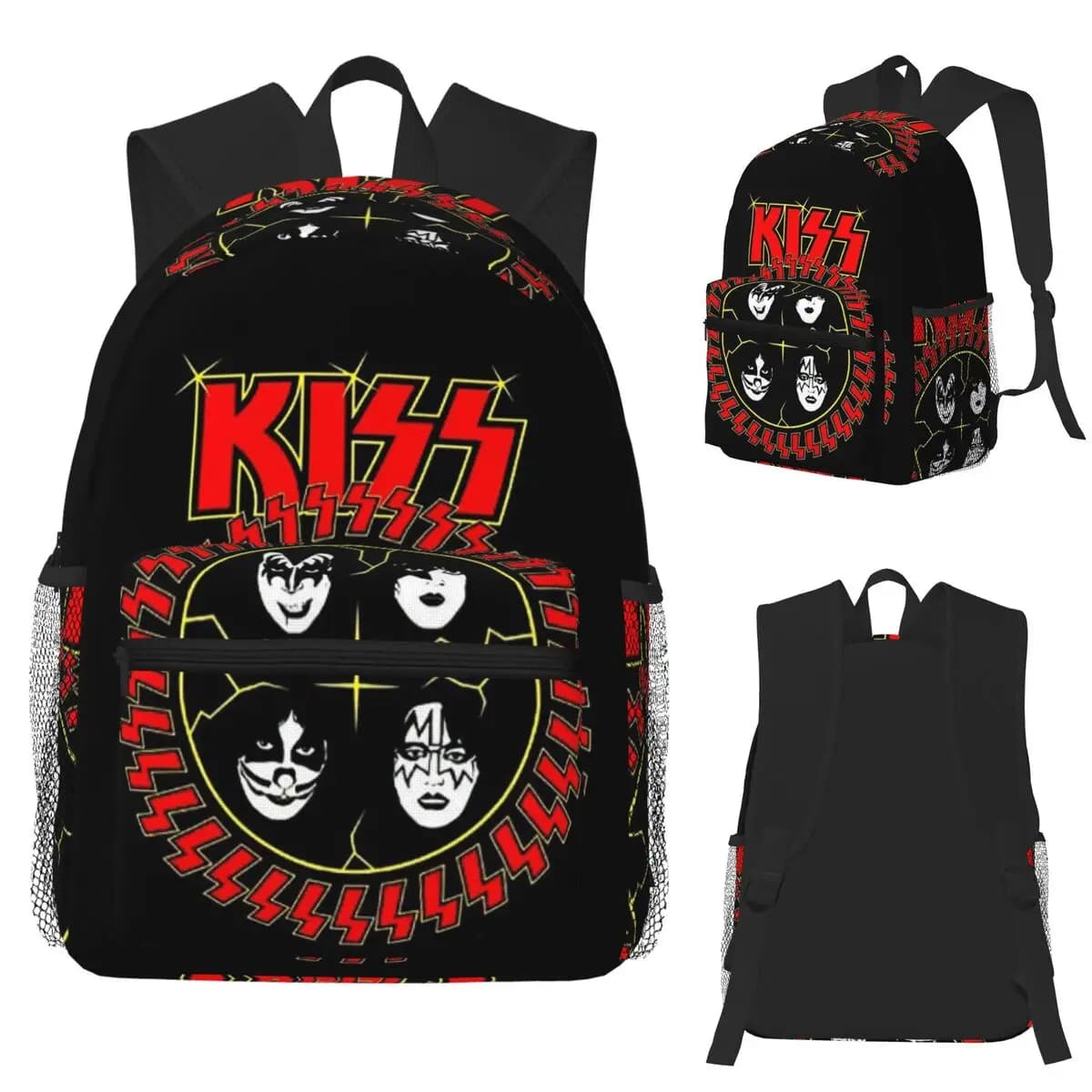 KISS The Band Demon Red Rock Music Zaino per studenti Borsa da scuola Zaino da viaggio per escursionismo per ragazzi Borsa a tracolla per libri alla moda per ragazze