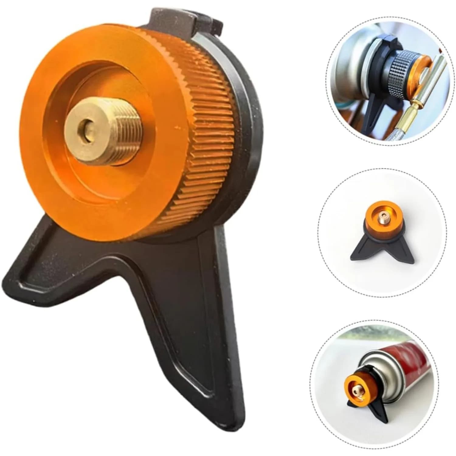Gas Stove Conversion Adapter Tripod Stand Convert Cassette Gas Canister to Flat Fuel Stove Connector Outdoor Camping Accessories