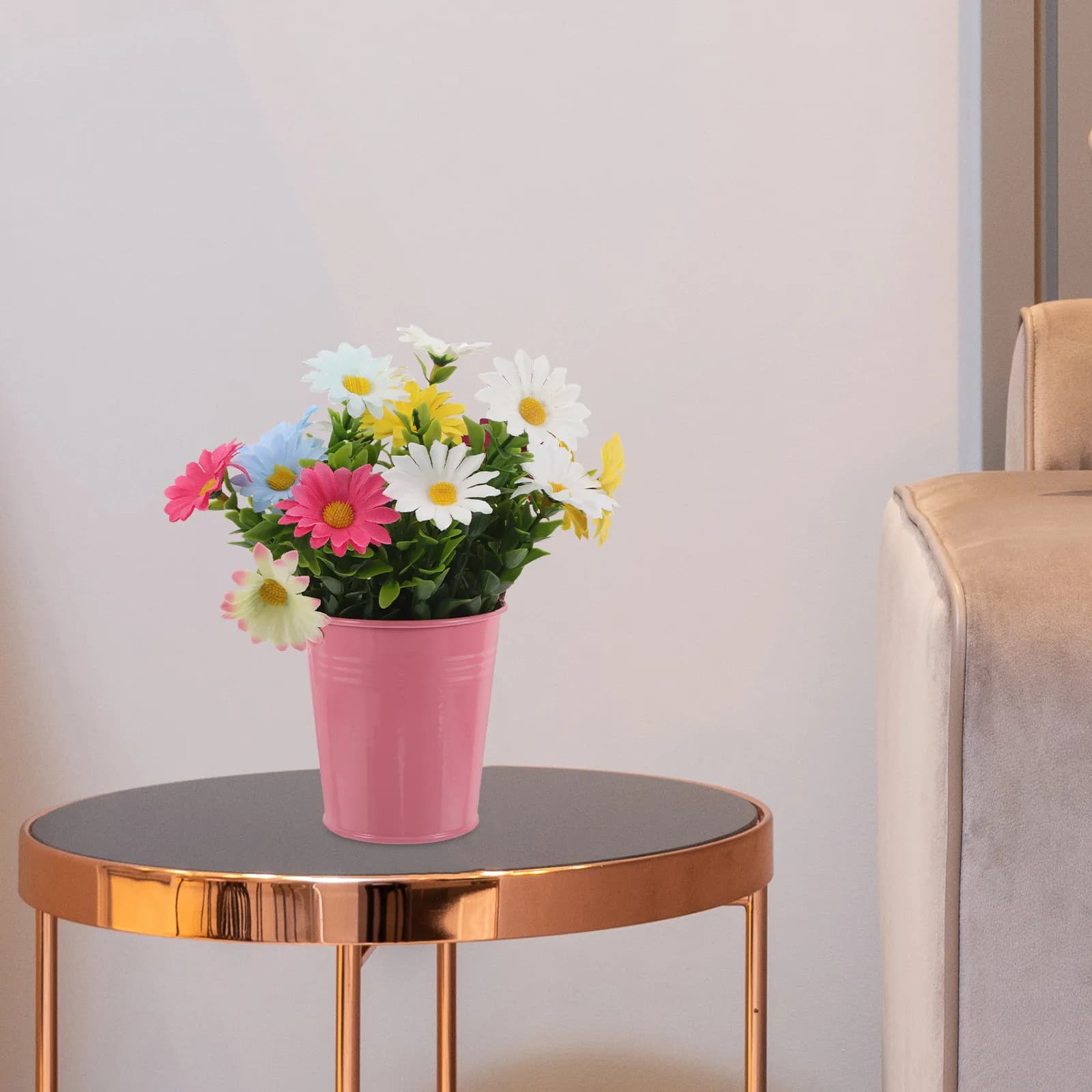 Pianta Artificiale di Margherite in Vaso, Fiori Finti Realistici di Piccole Dimensioni per Decorazioni Domestiche, Matrimoni, Interni ed Esterni, Decorazione da Scrivania e Bonsai