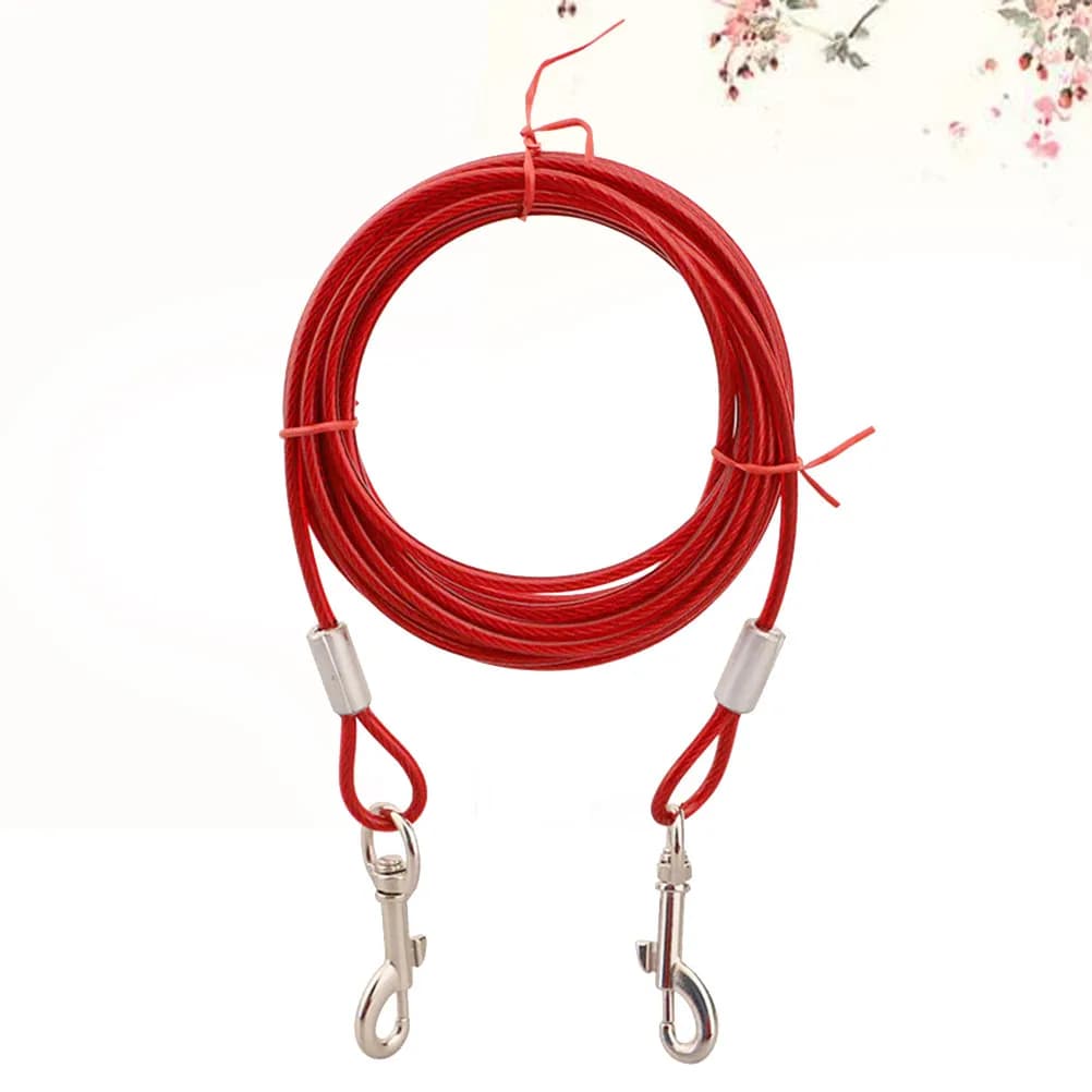 Steering Wheel for Cani 5mmx5m Red, Corda Resistant with Ergonomic Handle for Strong Dogs, Control and Comfort during Race and Walk