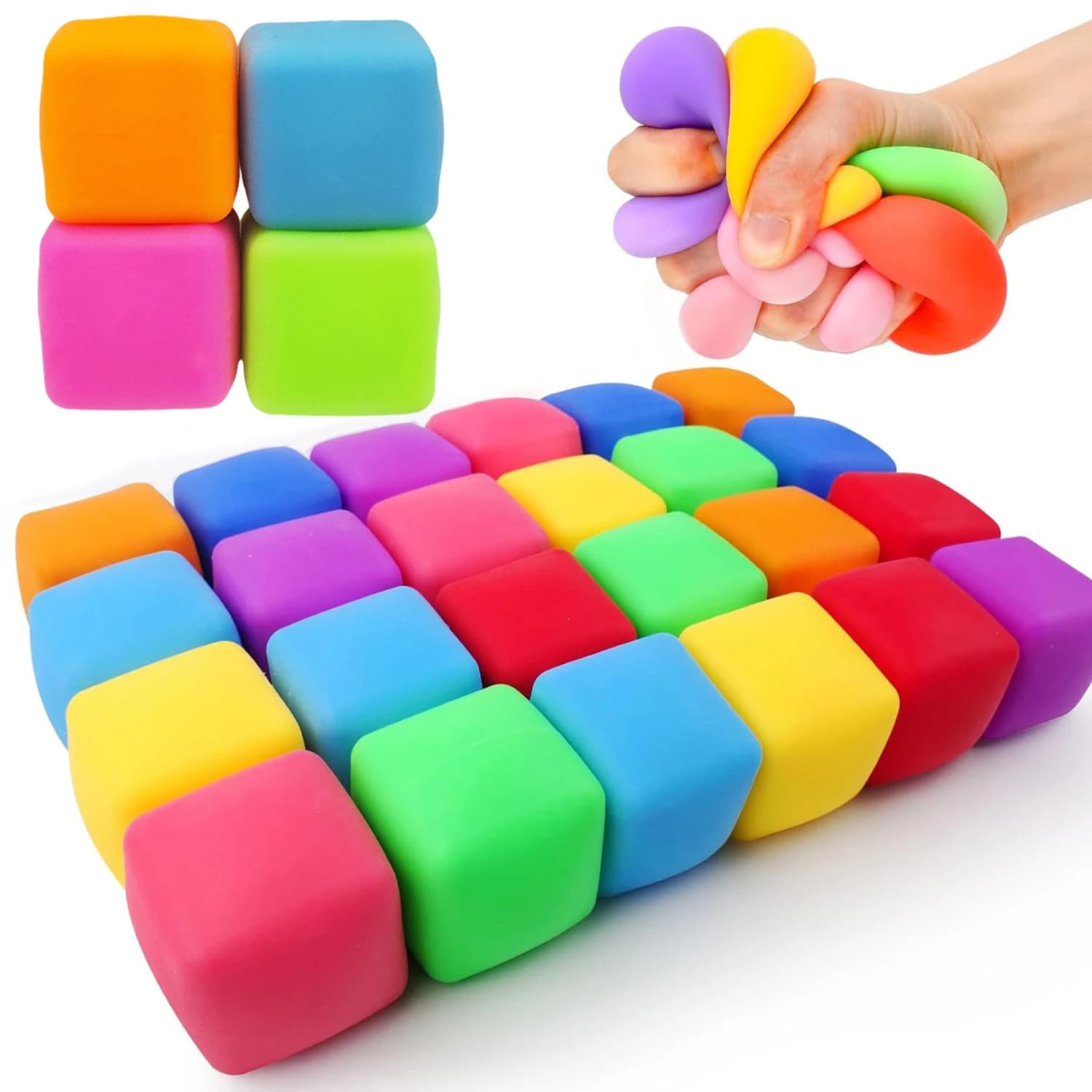 Sfera di pressione dell'impasto irrequieto, un morbido giocattolo in argilla Fidget che lenisce l'ansia, con una delicata pressione delle dita e dai colori casuali