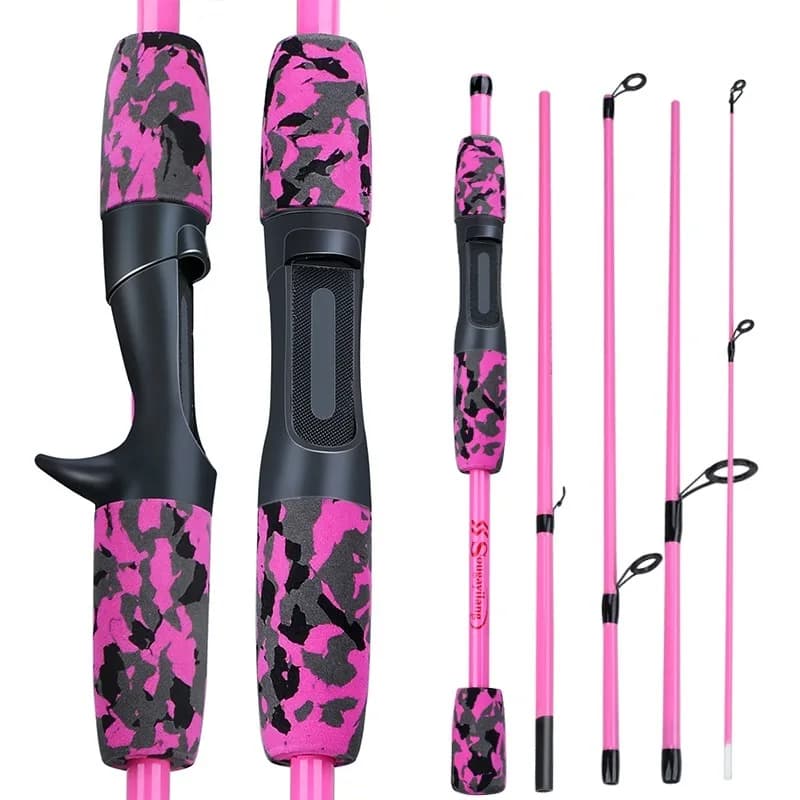 Fishing rod Sougayilang in 5 Sections, 1.8M, Ultralight in Carbon Fiber for Freshwater Fishing and Travel