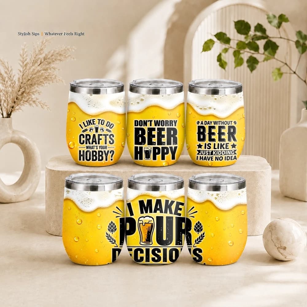 Dad Beer Design Vacuum Flasks 12oz Insulated Wine Tumbler Vacuum Coffee Mug Egg Shape Thermos Cup
