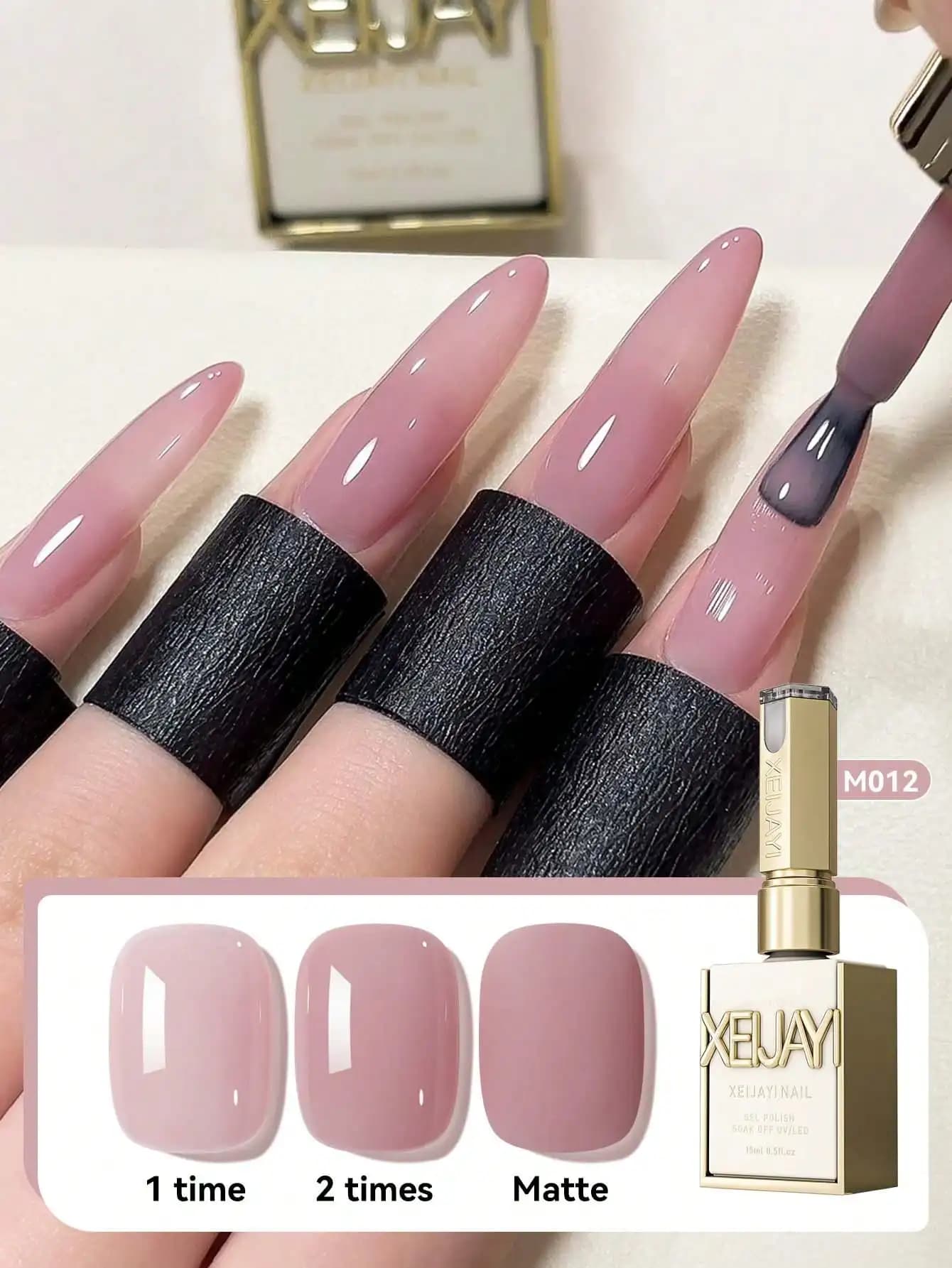 Smalto UV/LED pelabile con gelatina nuda da 15 ml. Formaldeide - gratis. Bottiglia ovale, lucida, solida. Per salone e fai da te