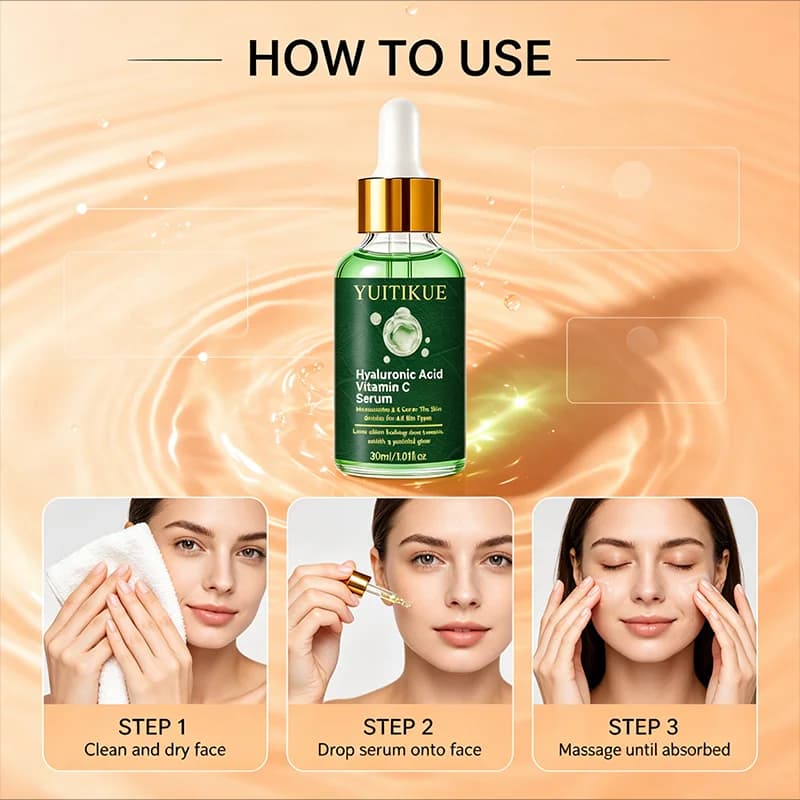 30ml Hyaluronic Acid Vitamin C Face Serum Hydrating Moisturizer Brighten Dull Skin Smooth Texture For All Skin Types