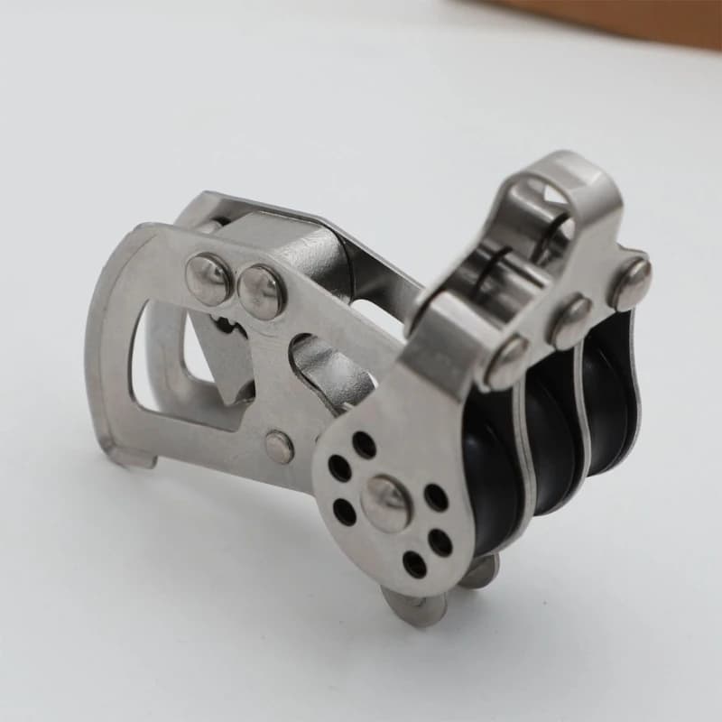 Stainless Steel Nylon Locking Pulley For Outdoor Canopy Rope Nylon Sheave Pulley Block Marine Boat Accessories