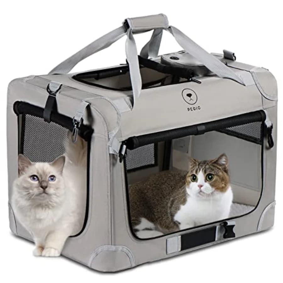 Trasportino Extra Large per 2 Gatti, Morbido e Portatile, per Viaggi e Uso Interno ed Esterno, 24"×16"×16"
