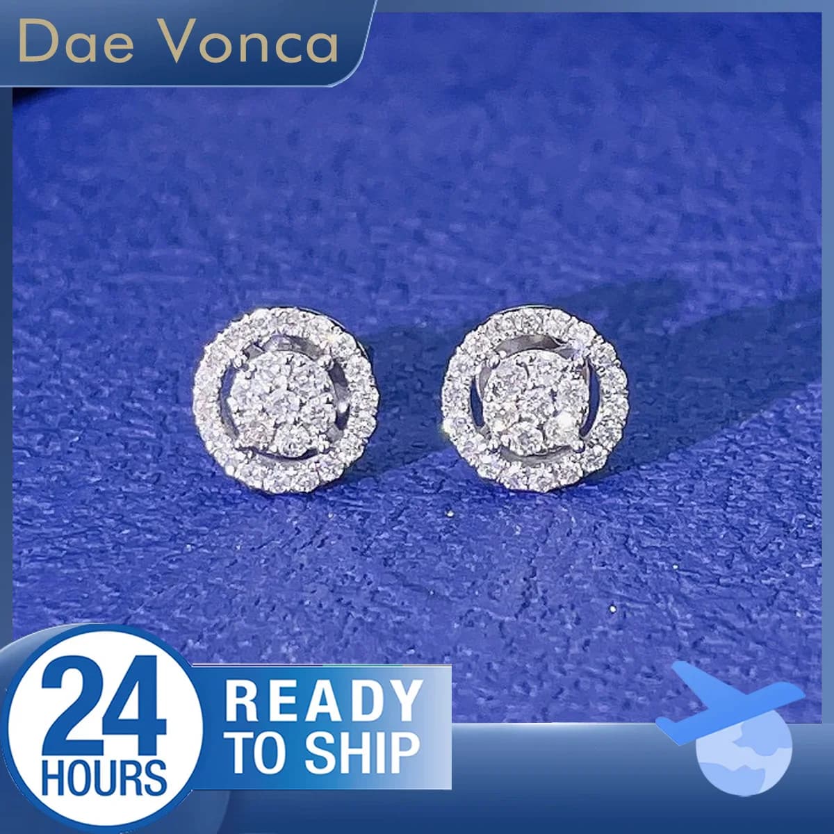 Orecchini a bottone con diamanti coltivati in laboratorio in oro bianco 18 carati totale 0,30 ct Orecchini classici con diamanti creati in laboratorio delicato Regalo di compleanno per la moglie