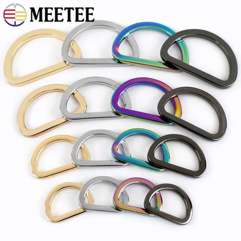 50 Pz 16-38mm D Anelli Fibbie in metallo per borsa Cinghia Passanti per cintura Borsa Tessitura Chiusura Connettore Gancio in pelle Accessorio hardware fai da te