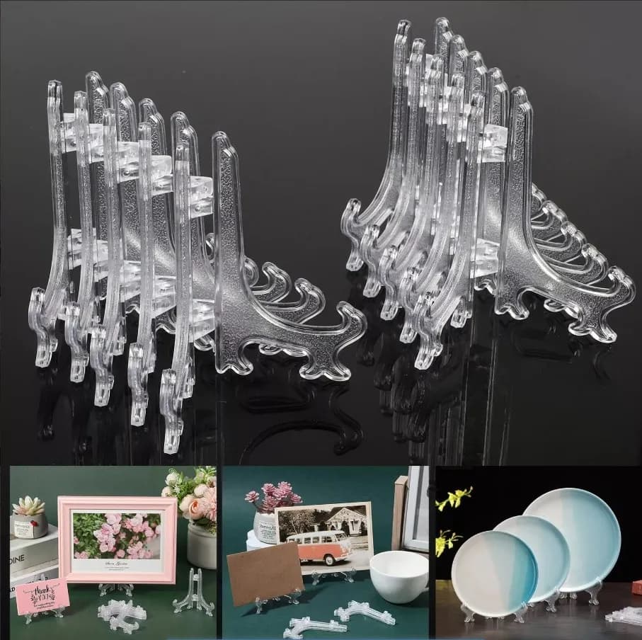 10PCS 3/4/5/6/7/8 pollici Portatile Cavalletto Piatto Titolari Display Stand Stander Photo Frame Strumento di Visualizzazione Piatto cremagliera decorazioni per la casa