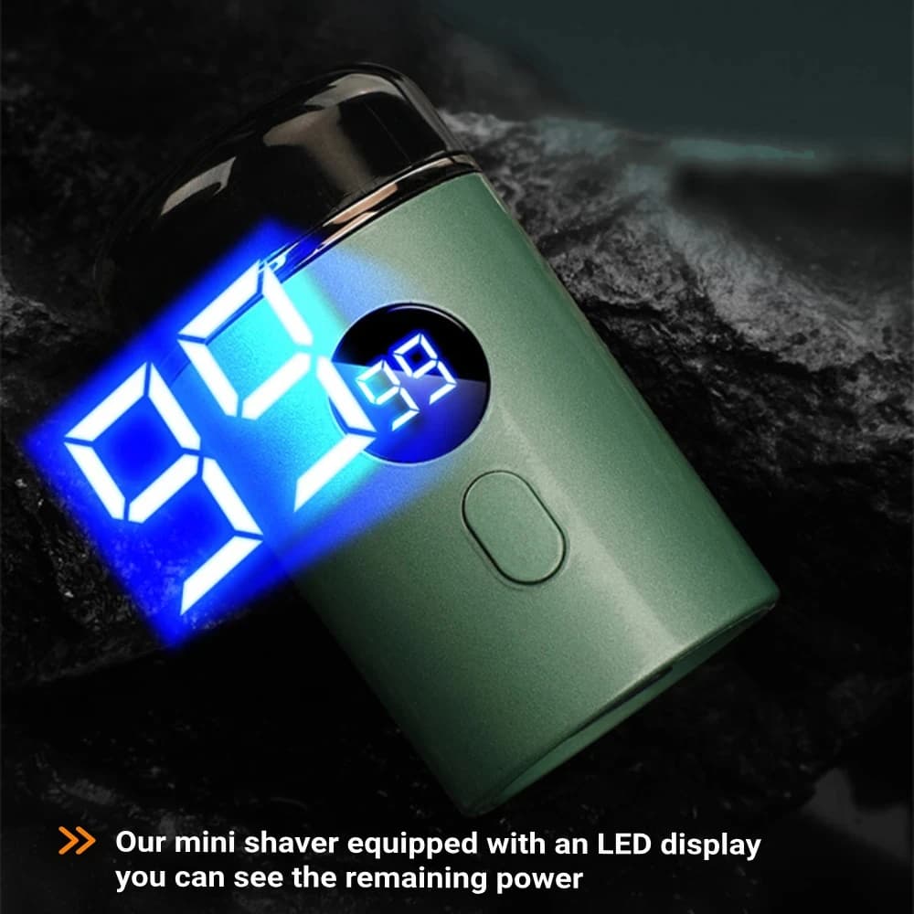 Mini rasoio elettrico ultraportátil – Display LED senza fili ricaricabile e ricarica di tipo C, ideale per viaggi, auto e uso quotidiano