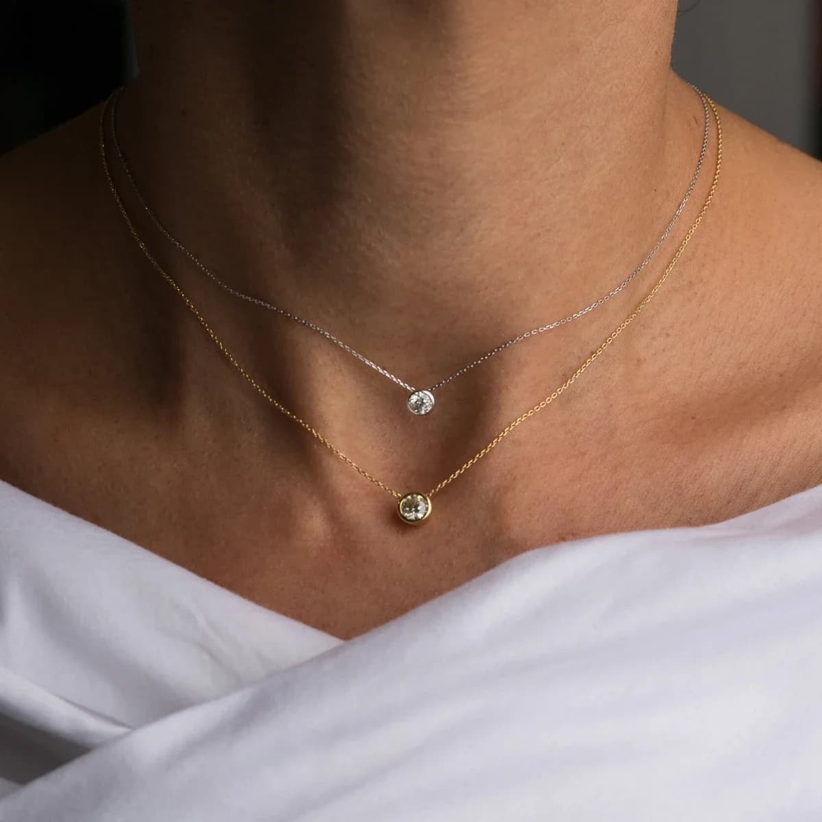 100% 925 Sterling Silver Micro Pave AAA + Cubic Zirconia Singolo Bling CZ Collana con ciondolo Brazel Impostazione Classico Jewerly per le donne