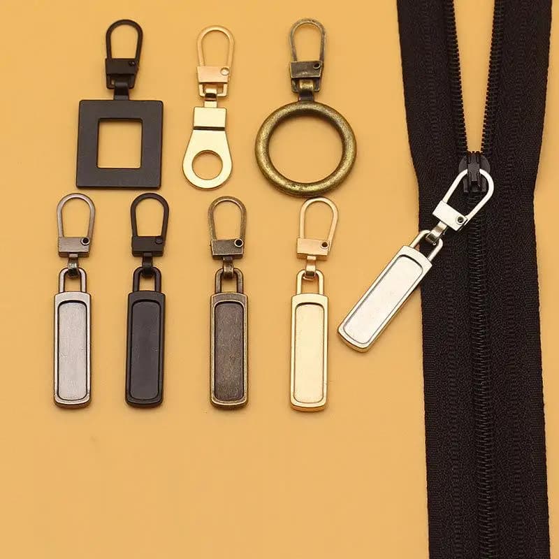 5 pezzi staccabili estrattori per cerniere in metallo per cursori per cerniere testa cerniere kit di riparazione linguetta per tirare cerniera borse da cucito fai da te piumino