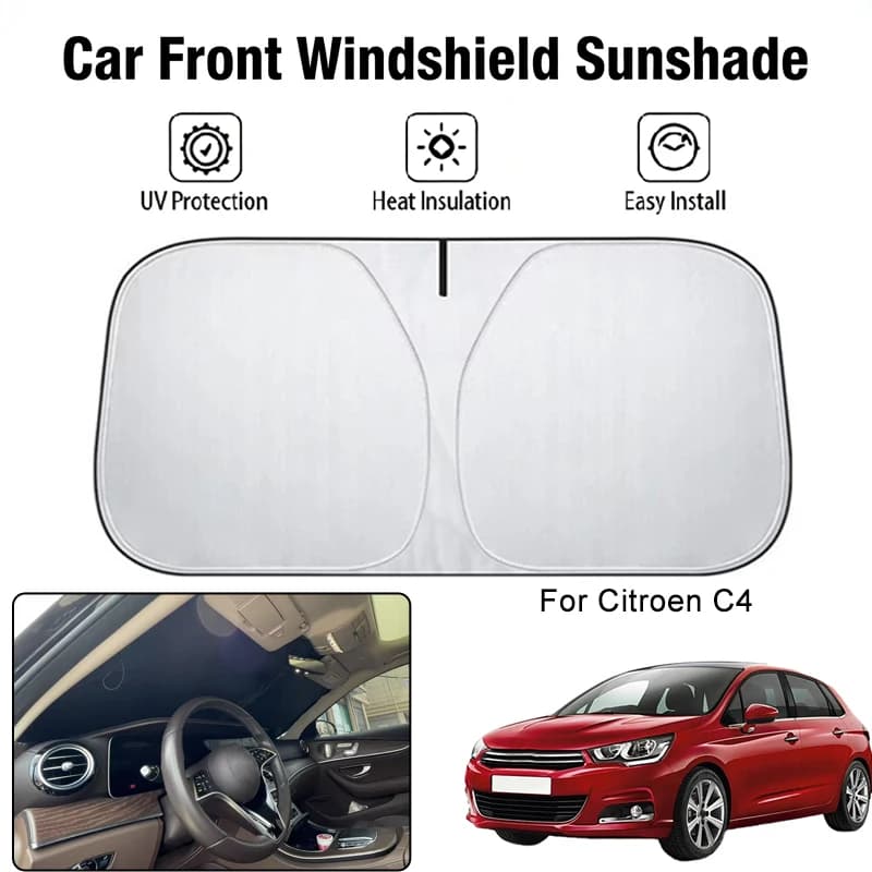 Parasole per parabrezza anteriore per auto, per Citroen C4, blocco UV, isolamento termico, accessori per la protezione solare degli interni dell'auto
