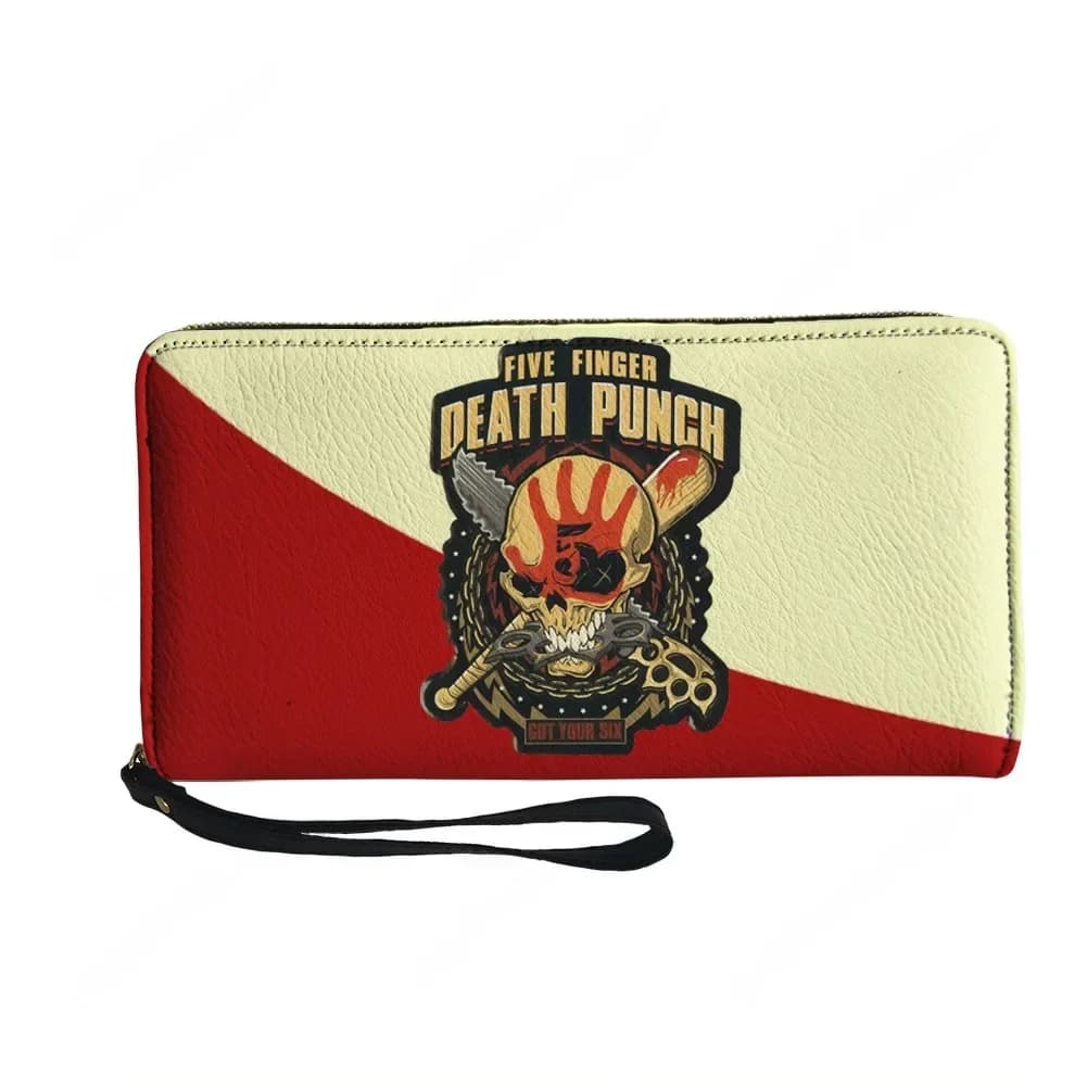 Five Finger Death Punch Band Custom Wallet Purse Sprunki Mens Womens Zipper Long Wallets Double Print Portable Wallet Gift Bag