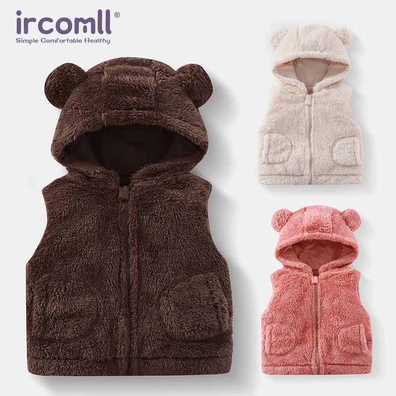 Ircomll Gilet per bambini inverno Autunno Bape Peluche Orso con cappuccio Capispalla per ragazze Ragazzi Bambini Cappotto Baby Top Gilet Ragazza Outfit