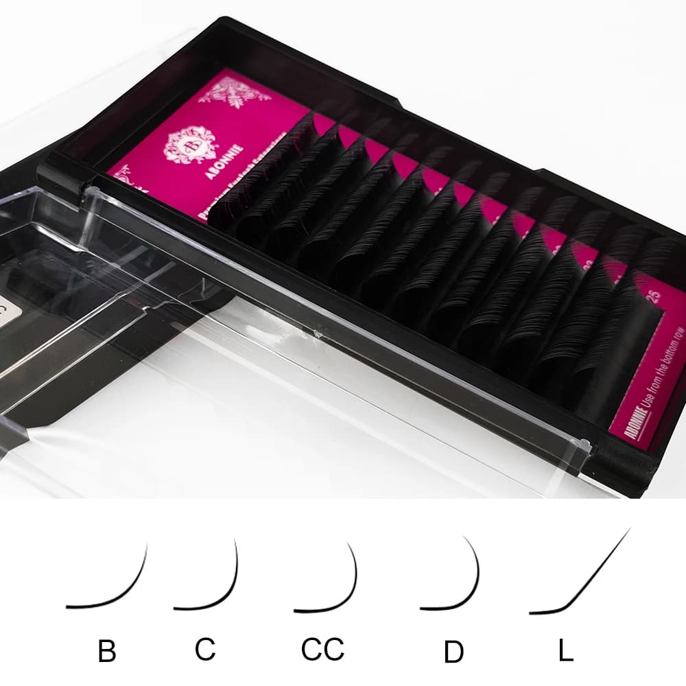 Extension ciglia individuali Abonnie L Curl Classic, ciglia voluminose e soffici, disponibili in tutte le misure, Cilios L