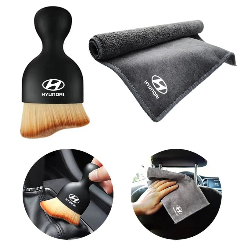Key Chain Car Soft Brush Dust Remover Tool Cleaning Rag Cloth For Hyundai i30 ix35 ix25 i20 solaris accent tucson Accessories