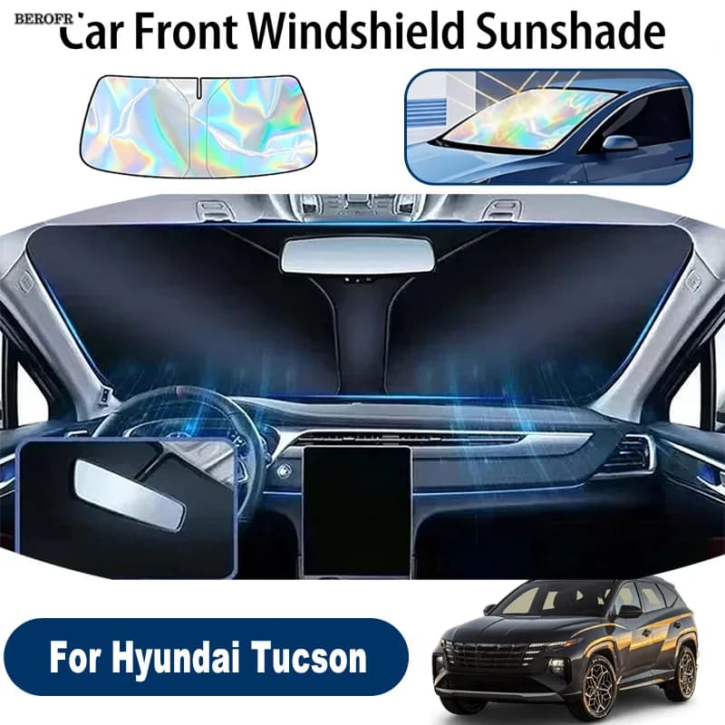 Windshield Sun Shade For Hyundai Tucson Foldable UV Reflective Front Window Sun Protection Cover Accessories