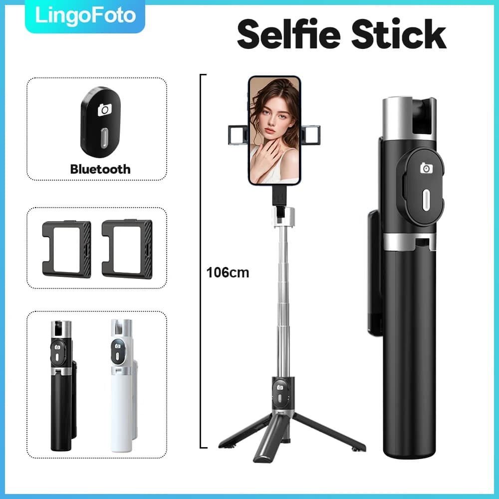 Treppiede per selfie stick Bluetooth, supporto per telefono pieghevole, design mini portachiavi, adatto per Apple, Android e altri smartphone