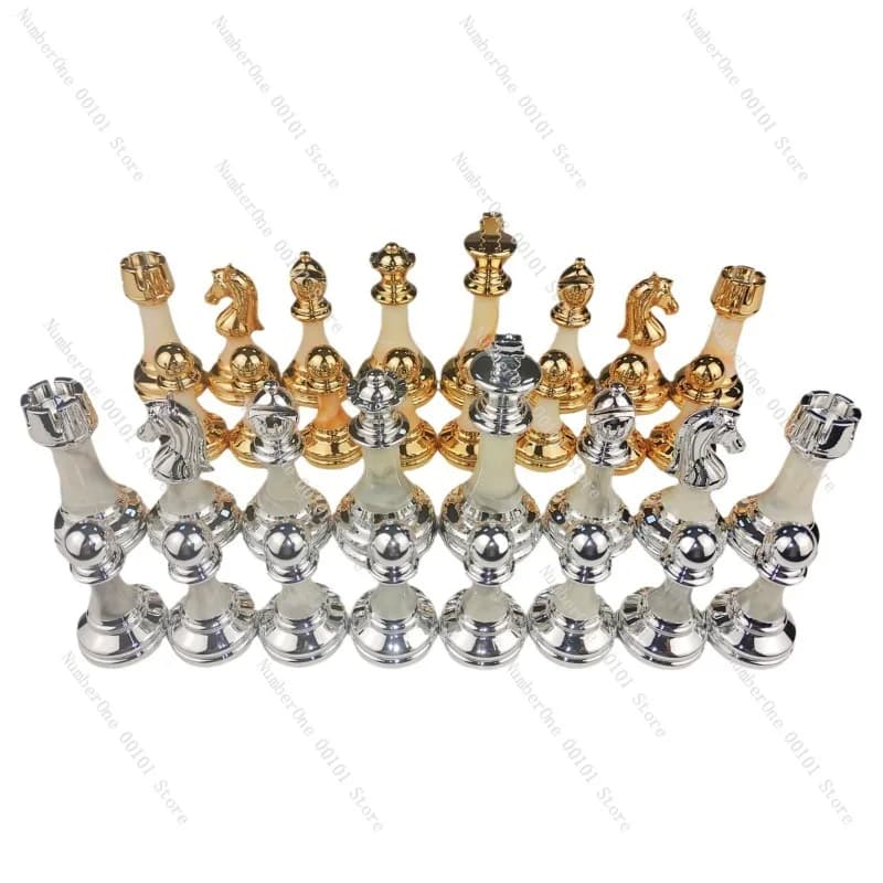 Set di Pezzi da Scacchi Eleganti per Torneo, 3.5 Pollici, Stile Europeo di Alta Gamma, Accessori per Giochi da Tavolo, Pezzi Staunton in Resina Pesata Premium