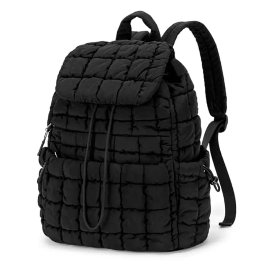 CLUCI Puffy Quilted Backpack Purse for Women, Casual Lightweight Daypack for Women Travel Purse