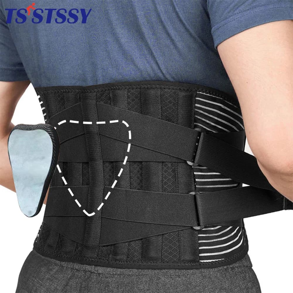 Cintura di supporto per la schiena Sollievo dal dolore alla schiena, Sciatica. Design in rete traspirante con imbottitura lombare, cinghia di supporto regolabile, tutore per la parte inferiore della schiena
