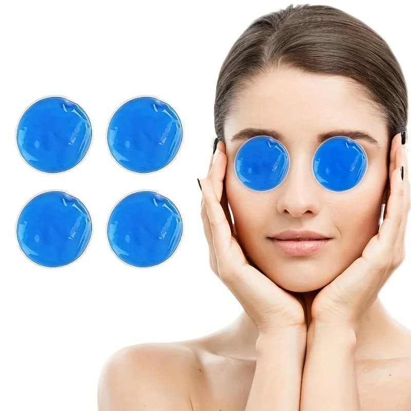 1/2/4PCS Maschera per gli occhi in gel riutilizzabile per impacco caldo/freddo - Impacco di ghiaccio rotondo multiuso per occhi e corpo, sollievo portatile