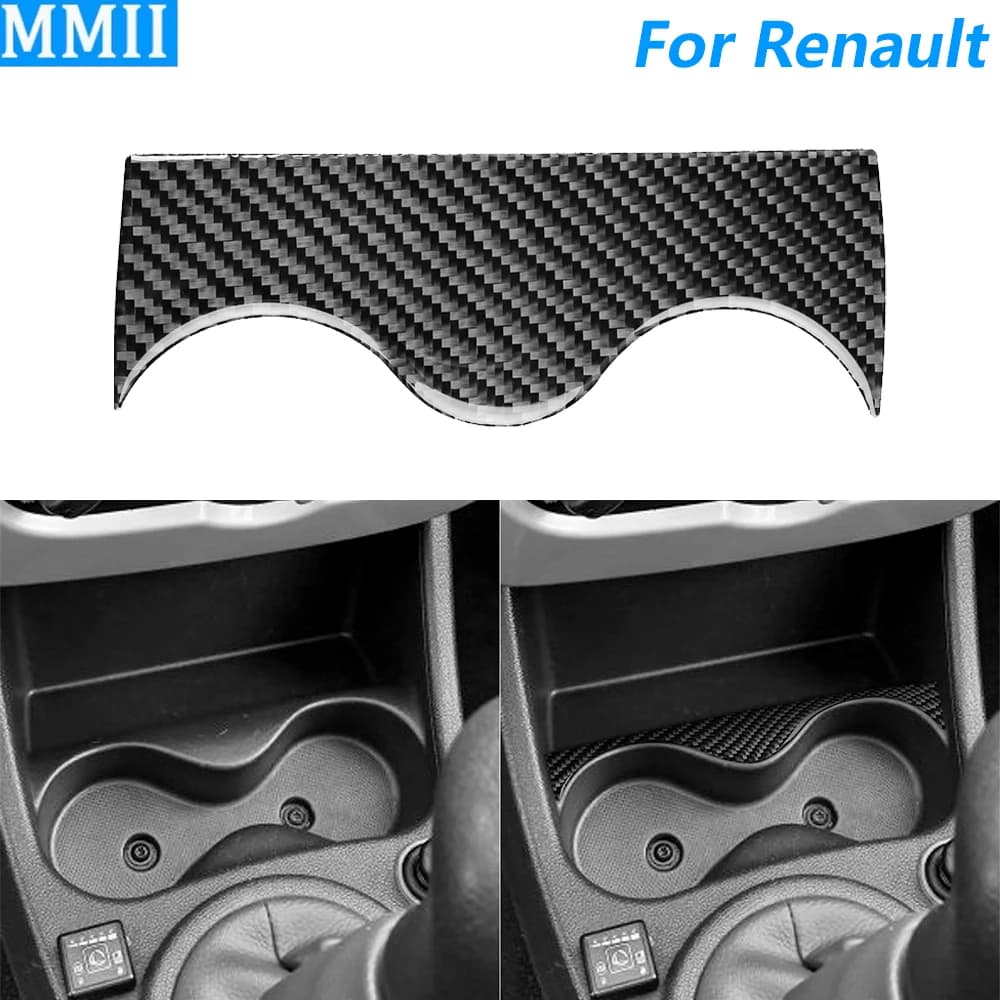 Per Renault Logan e Dacia Sandero 2007-2012, Copertura in Fibra di Carbonio per Portabicchieri Centrale, Accessori Auto, Adesivo