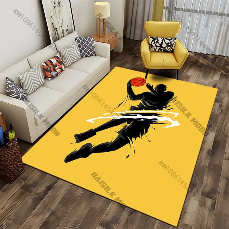 Dynamic basketball dunk action carpet Yoga living room room decor children's crawling mat doormat area rug games mat