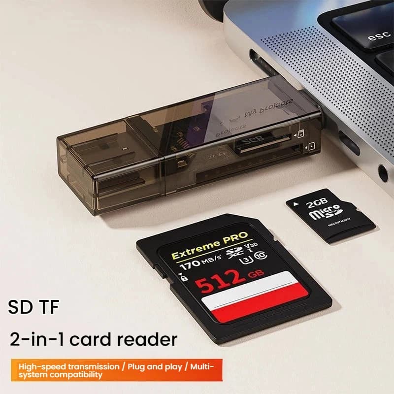 Lettore di schede all-in-one, convertitore OTG per schede di memoria SD/TF, lettore di schede di tipo per telefoni cellulari e computer