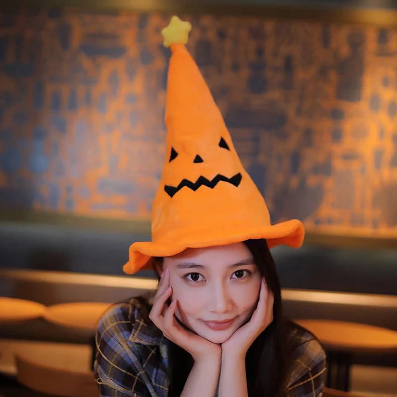 New Halloween Pumpkin Elf Hat Personality Adult Plush Toys Halloween Party Decor Doll Beanies Creative Cosplay Witch Decorations