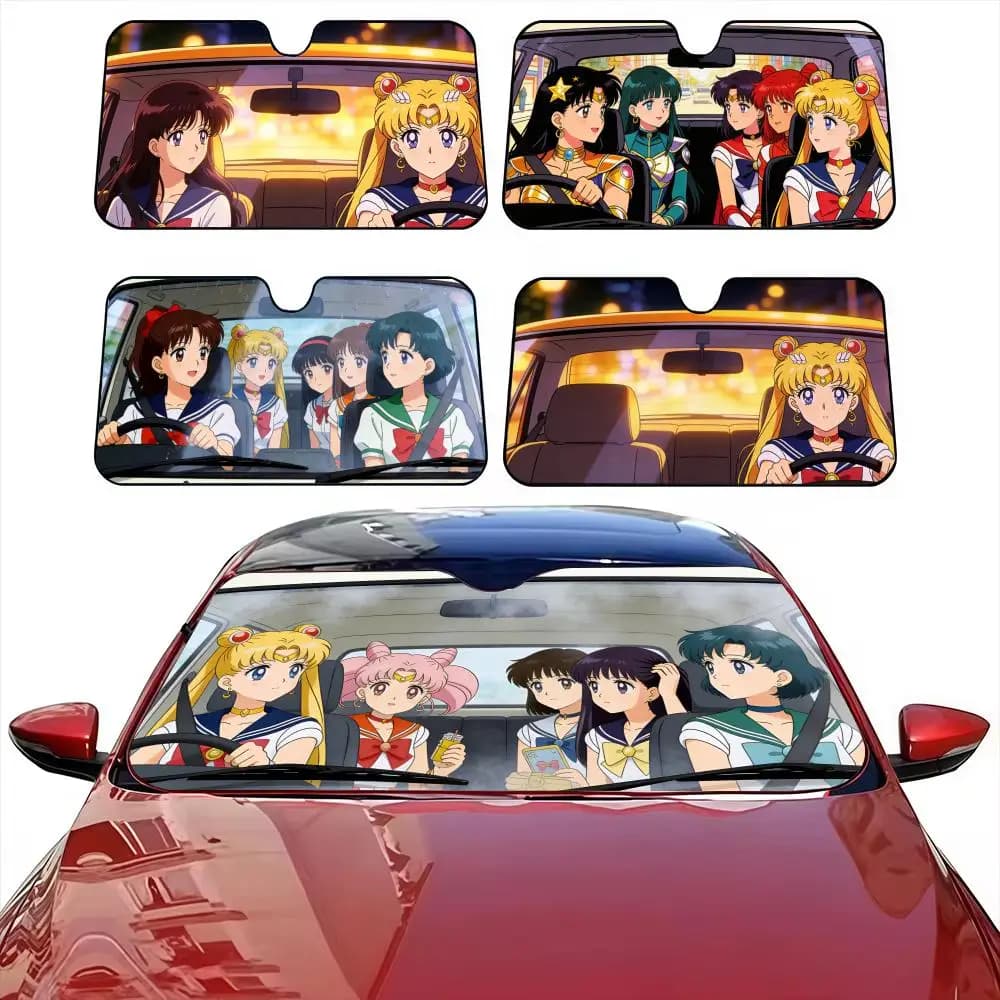 Parasole per Parabrezza Auto Ispirato all'Anime Famoso S-Sailor Moon, Protezione UV e Isolamento Termico