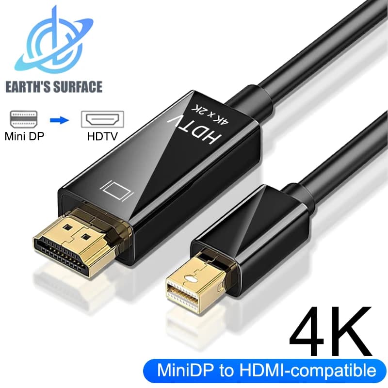 Adattatore cavo compatibile Mini DP a HDMI 4K per MacBook Pro Air Mini DisplayPort Cavo convertitore compatibile da Thunderbolt a HDMI