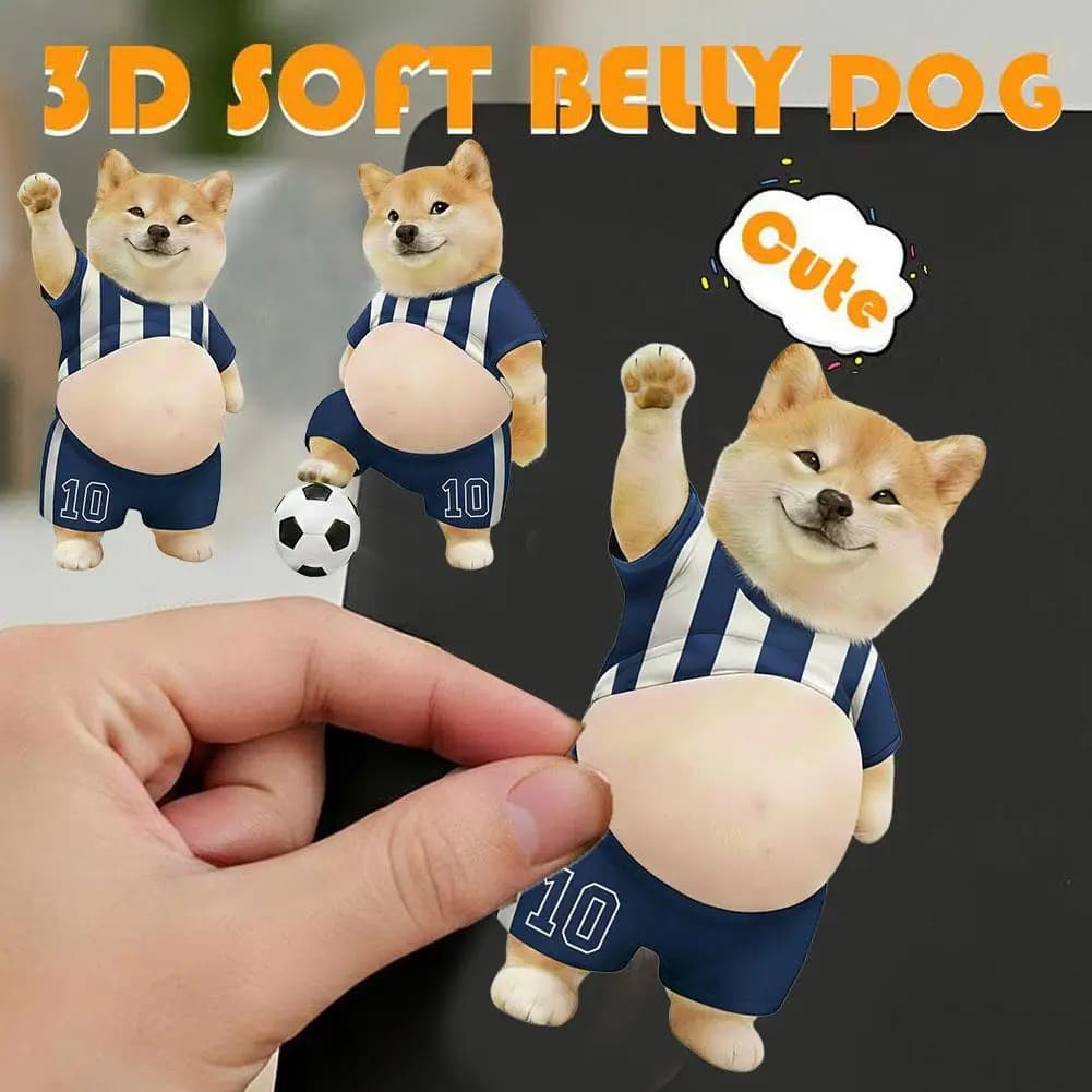 2Pcs 3D Shiba Inu Dog Belly Pinching Stickers Creative Cartoon Stress Relief Stickers Decoration For Phone Notebook Gifts