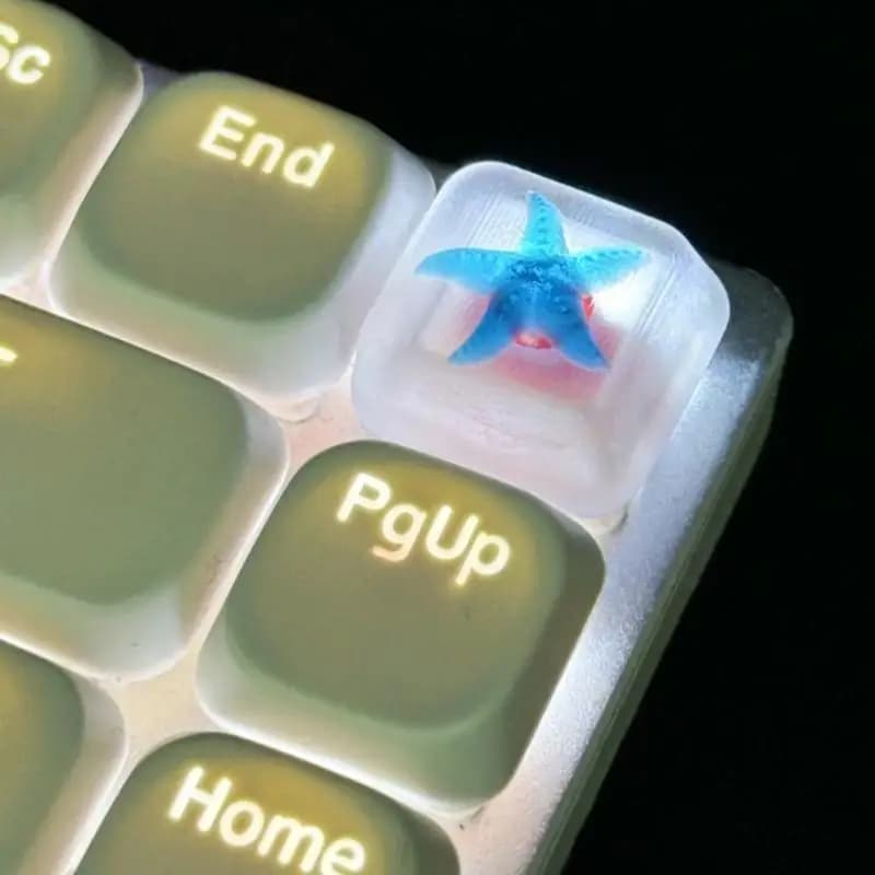 652f Resina retroilluminata Keycap Drop Guues Ocean KeyCap Taste meccaniche KeyCap