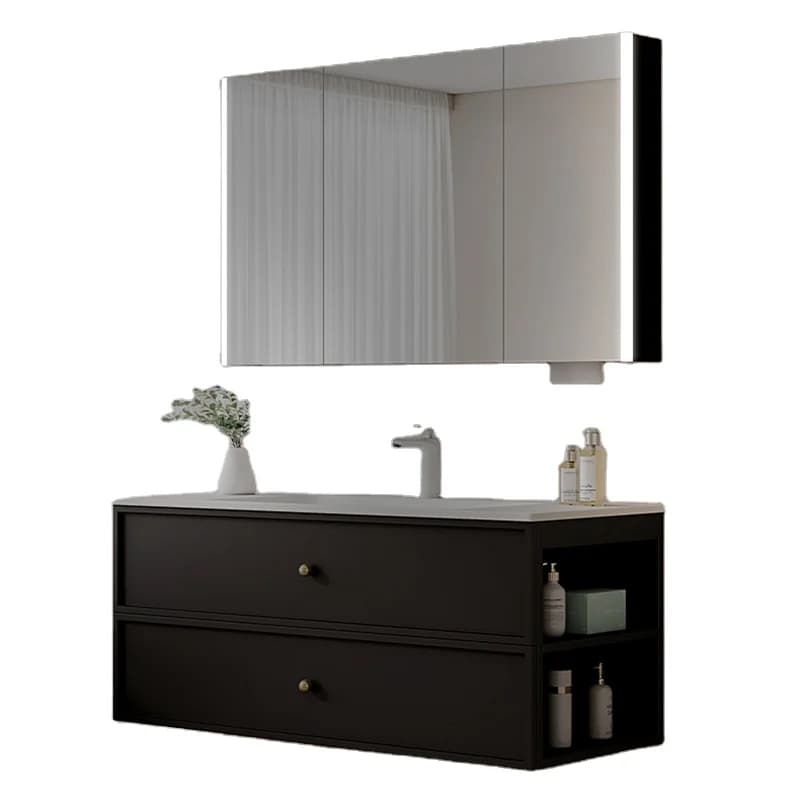 Mobile da Bagno Moderno ed Elegante in Alluminio con Specchio Intelligente, Stile Rustico per Hotel, Camera da Letto e Sala da Pranzo