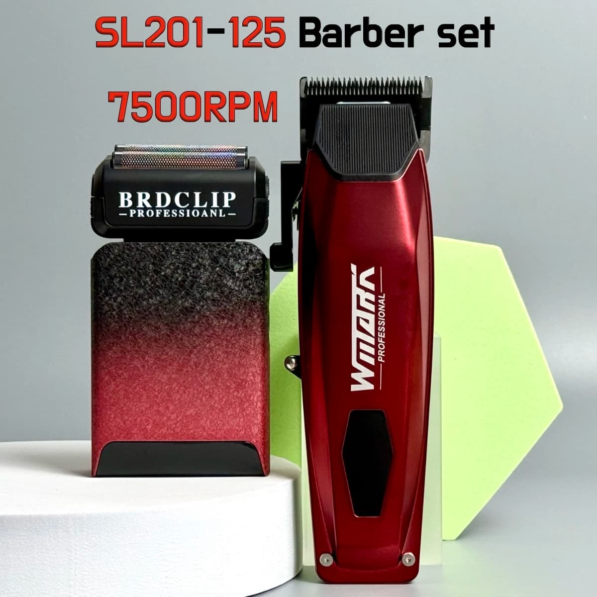 WMARK Tagliacapelli elettrico professionale Tagliacapelli Lama sbiadita Rasoio Display digitale a LED 7500 giri/min Set macchina da barbiere