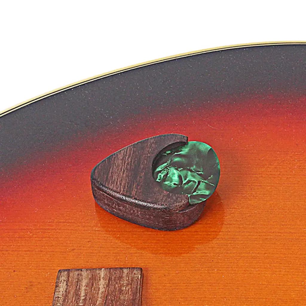 Vintage Rosewood Guitar Pick Box Durable Wood Plectrum Holder Case with Picks for Gig Performance