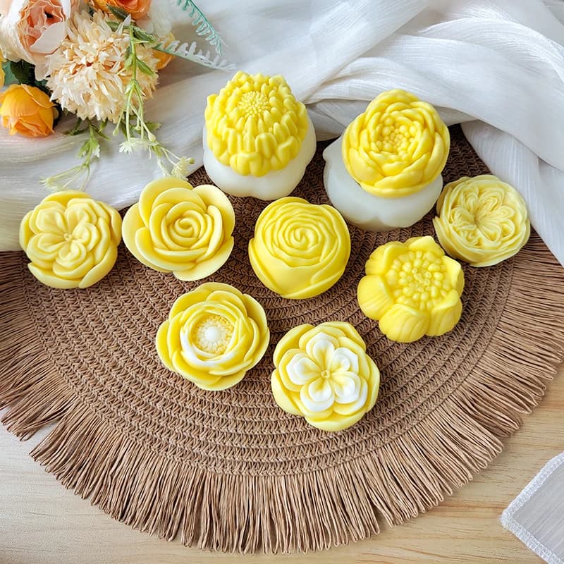 Stampo in silicone 3D a forma di fiore per candele aromatiche, stampo in resina epossidica, decorazioni floreali fai da te, accessori per la creazione di candele