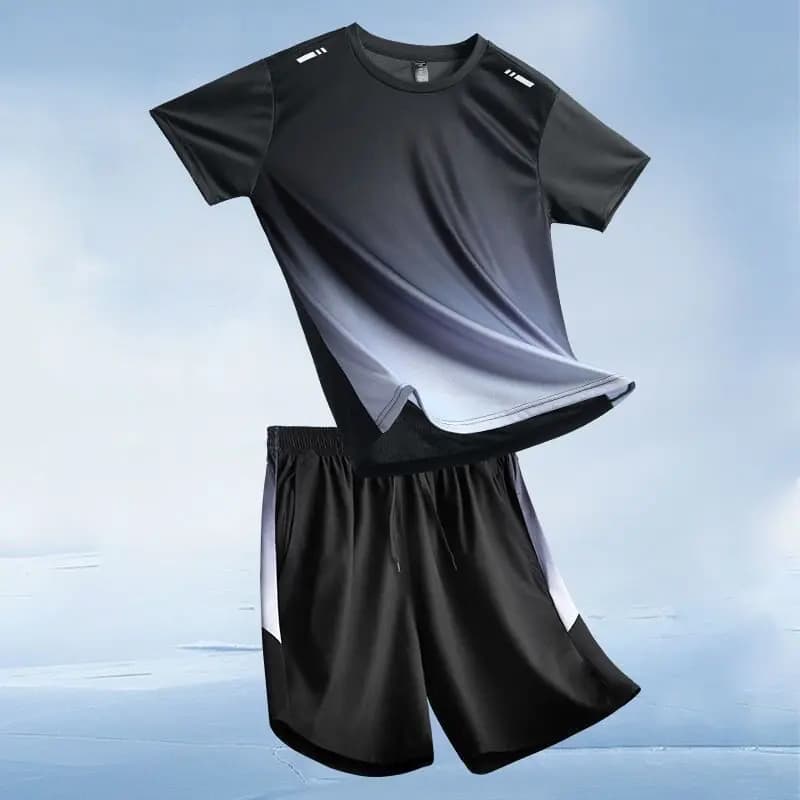 Women's short sleeve summer t-shirt and short trousers, sports suit, fast drying slim fitness clothing, basketball training racing set