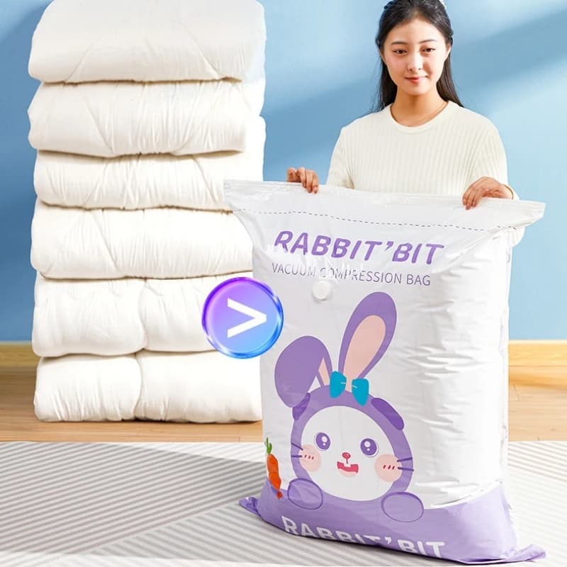 Reusable vacuum bag and pump cover to store empty plastic compression bag travel accessories storage clothes