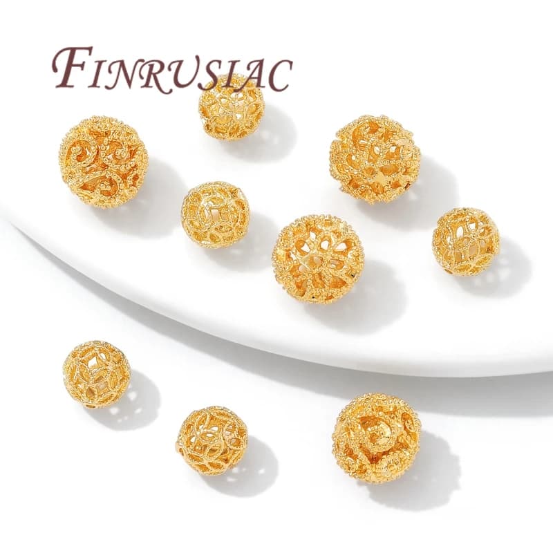8 mm 10 mm beads, 18K gold plated spacer beads, round beads, DIY jewellery accessories, necklace results